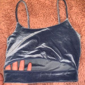 Y2K Baby Blue Velvet Top